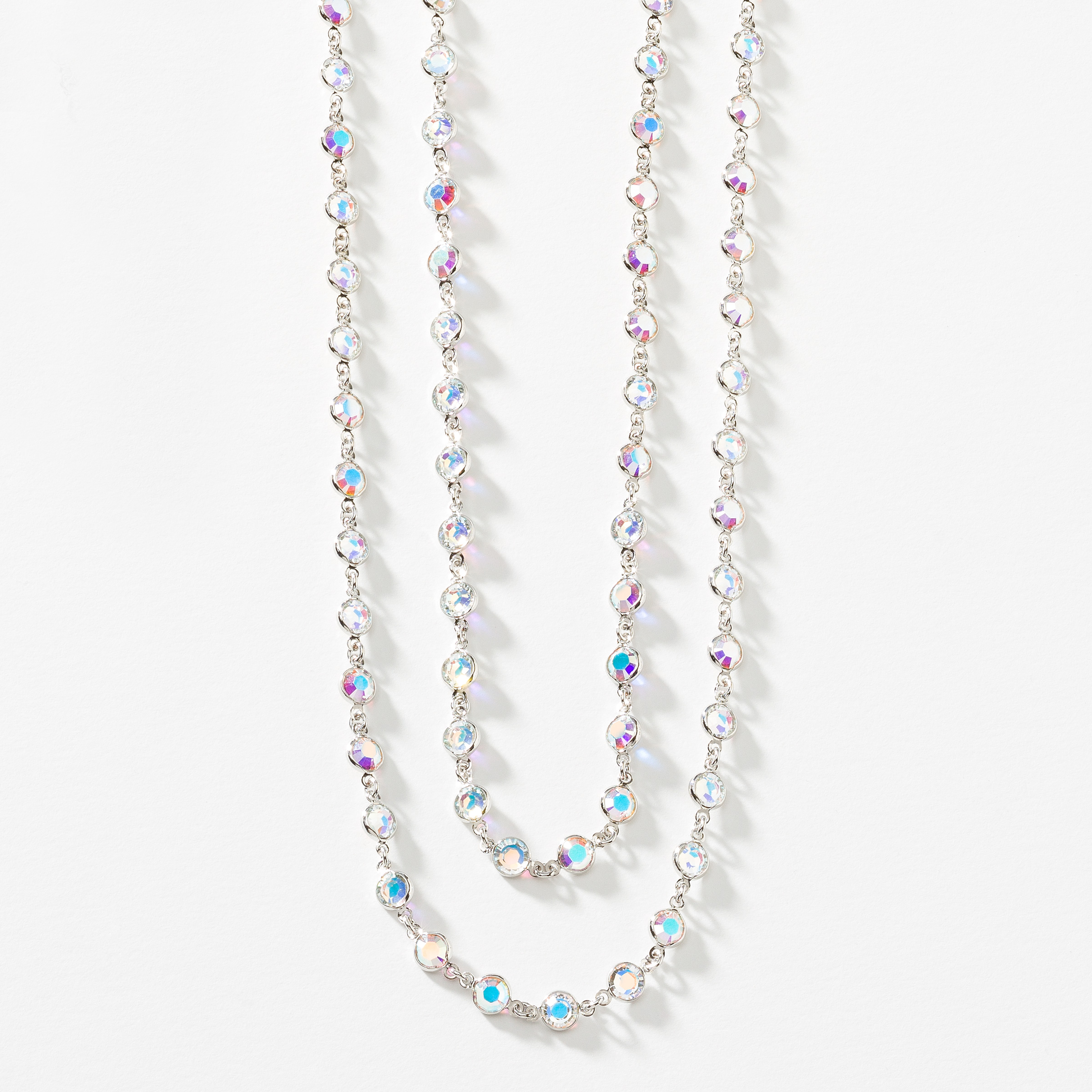 Long crystal necklace on sale