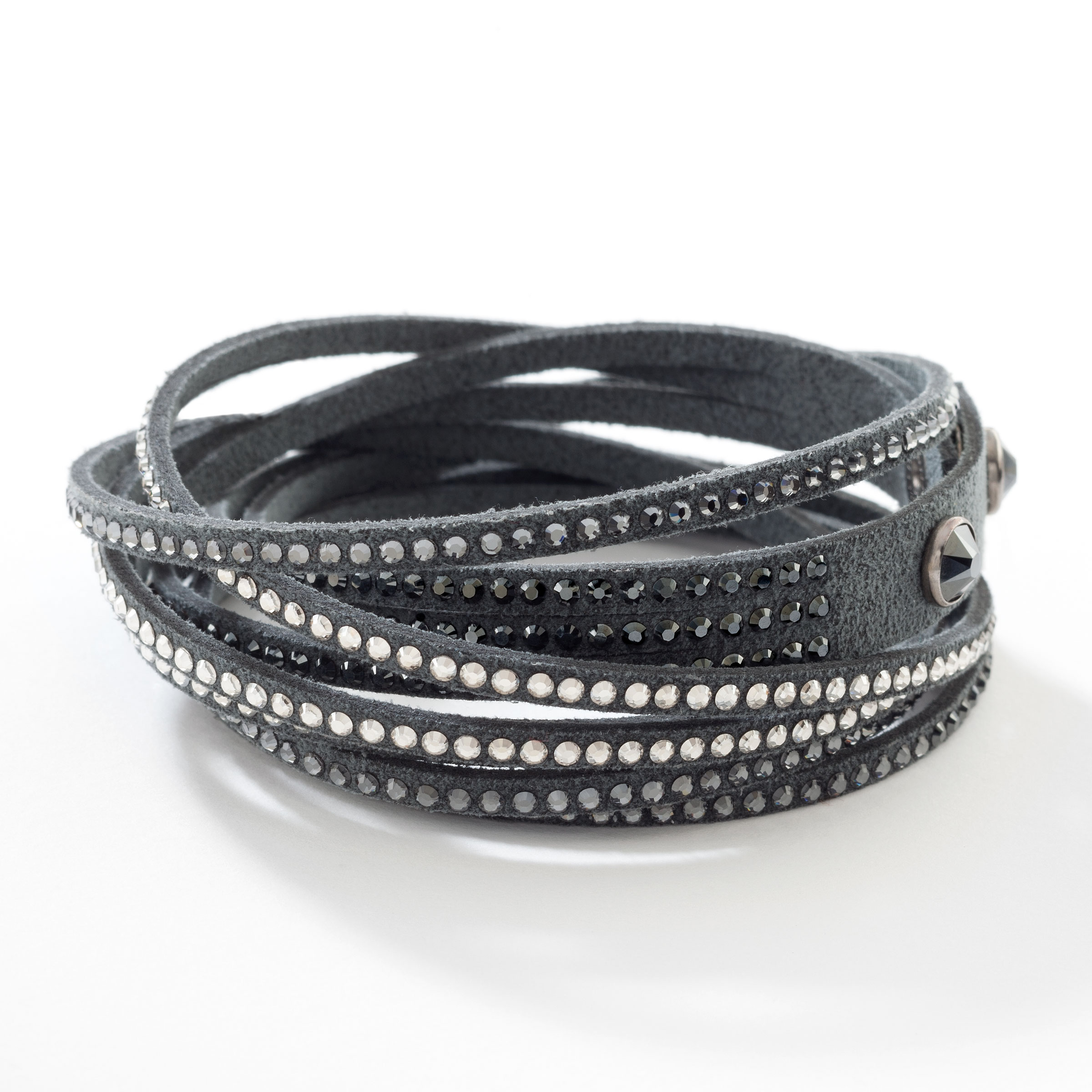 Leather bracelet Swarovski Grey in Leather - 10325005