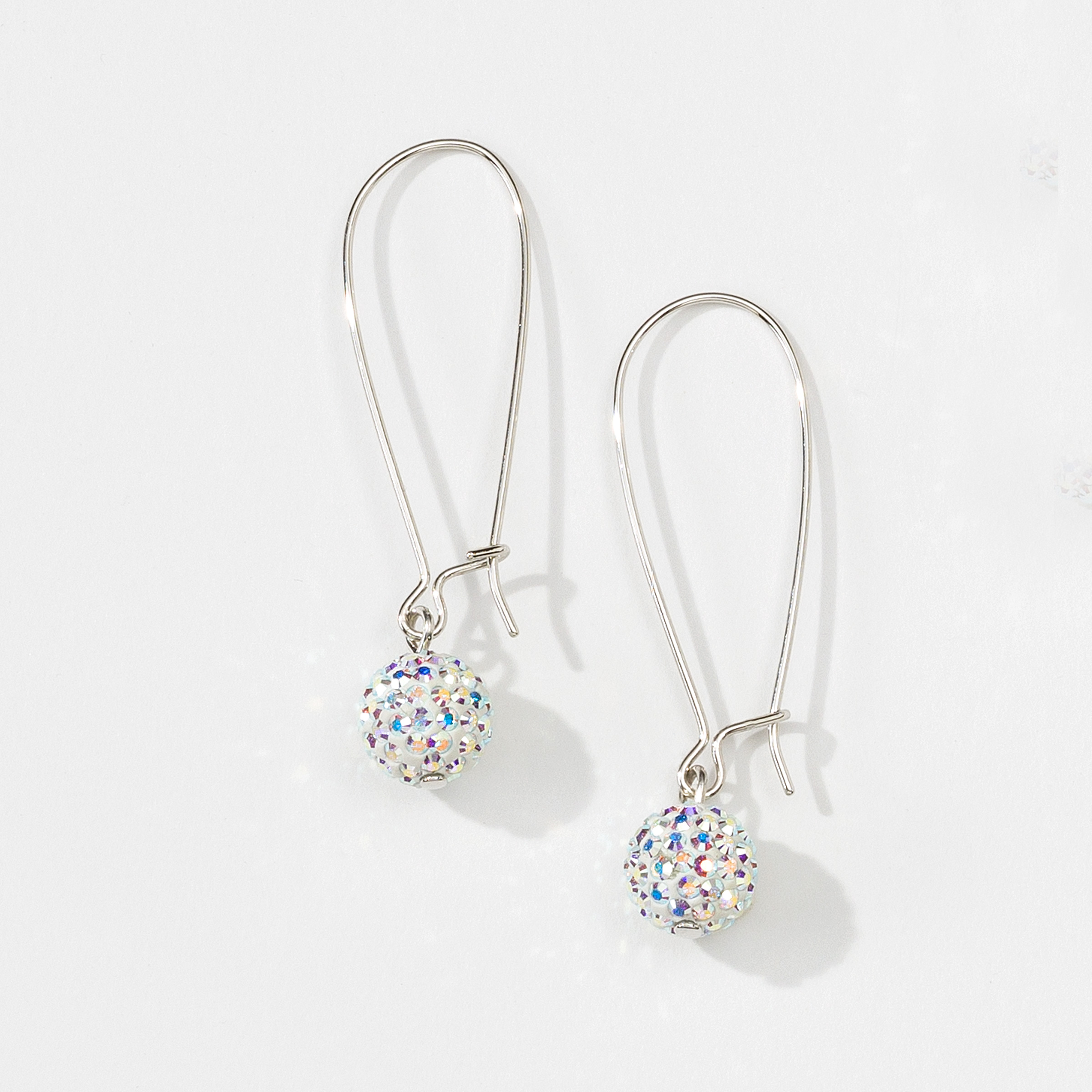 Pave shop ball earrings