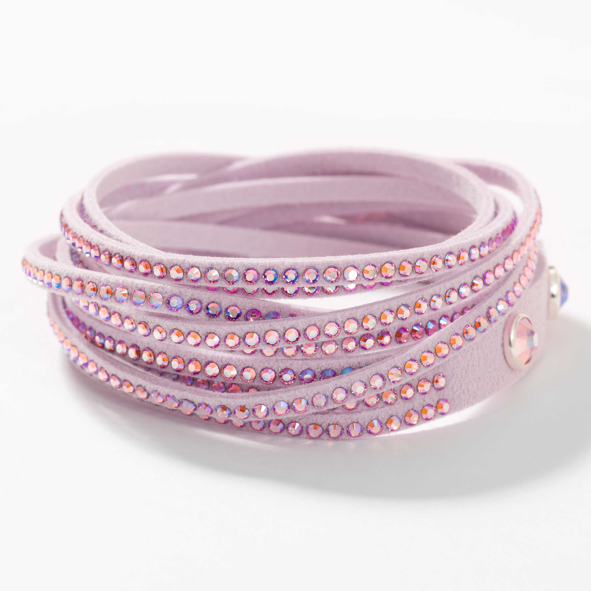 Sparkle Allure Pink Leather Coil Cubic Zirconia Pure Silver Over Brass  Braid Heart Wrap Bracelet - JCPenney