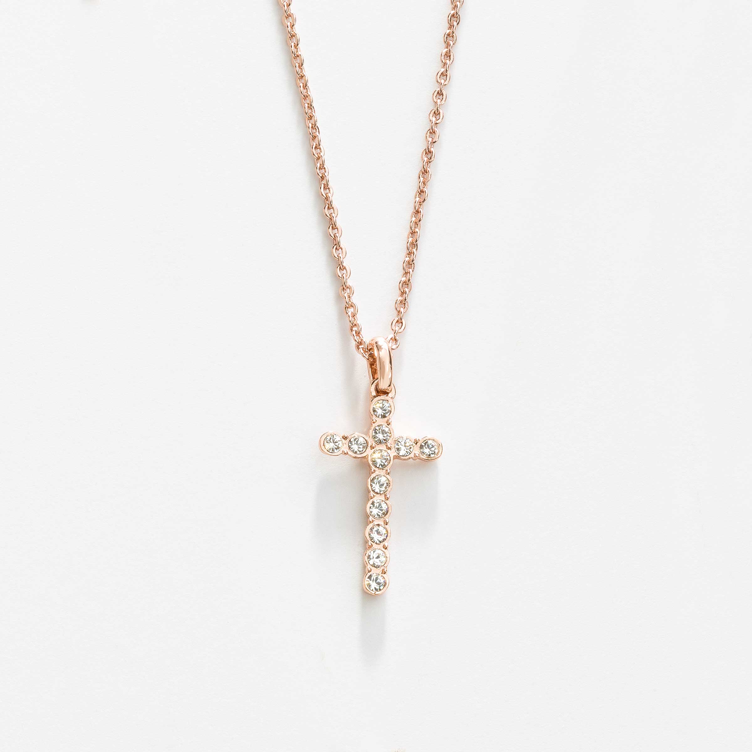 Swarovski Rose Gold Cross Necklace 2024 www.alhudapk