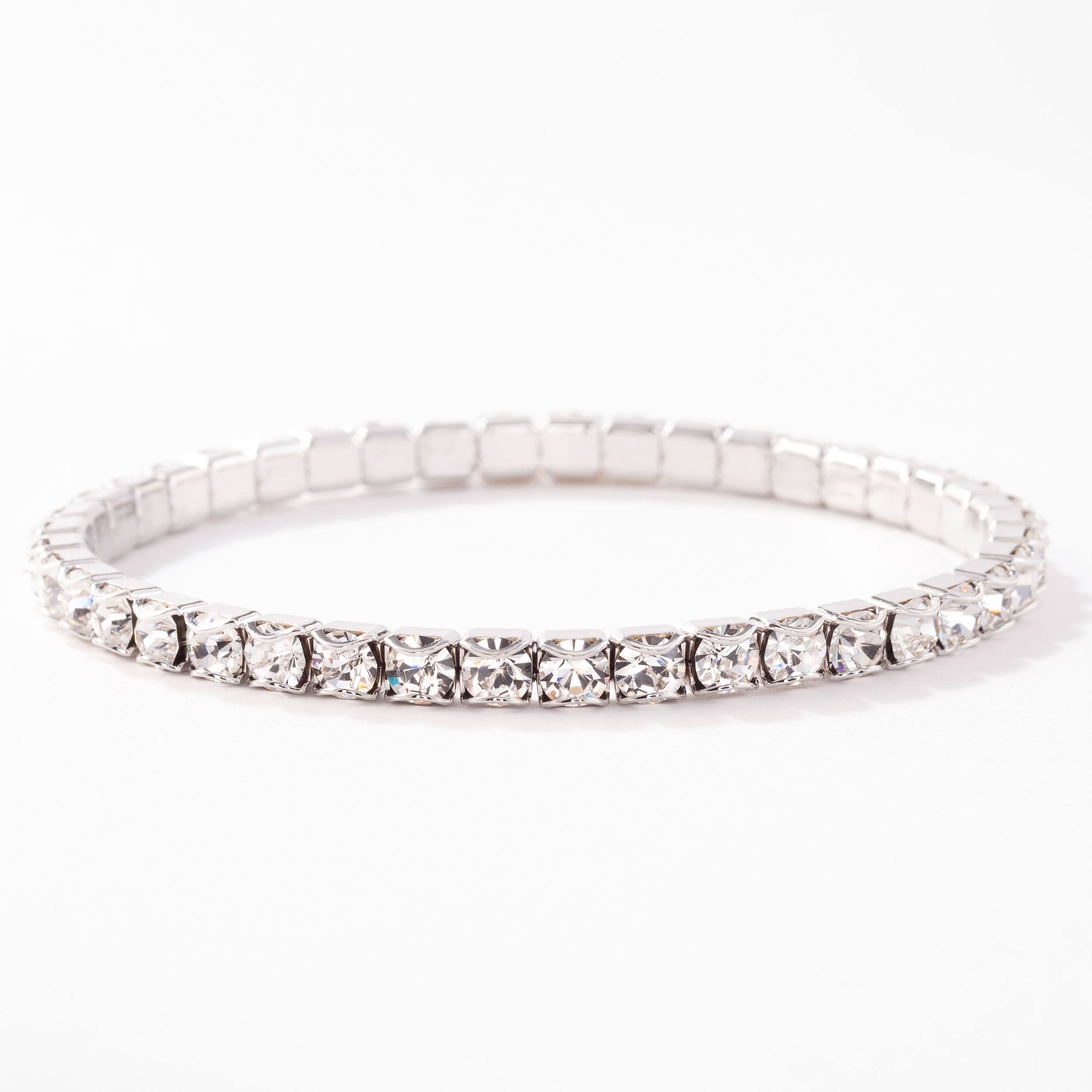 Silver April Birthstone White CZ Beawelry Bracelet |