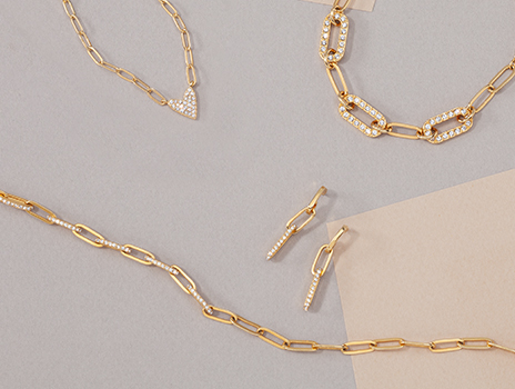 Golden Jewelry with crystal