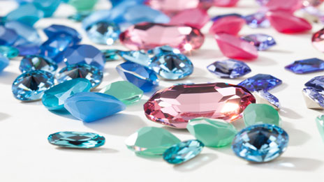 Brightly colored loose crystals