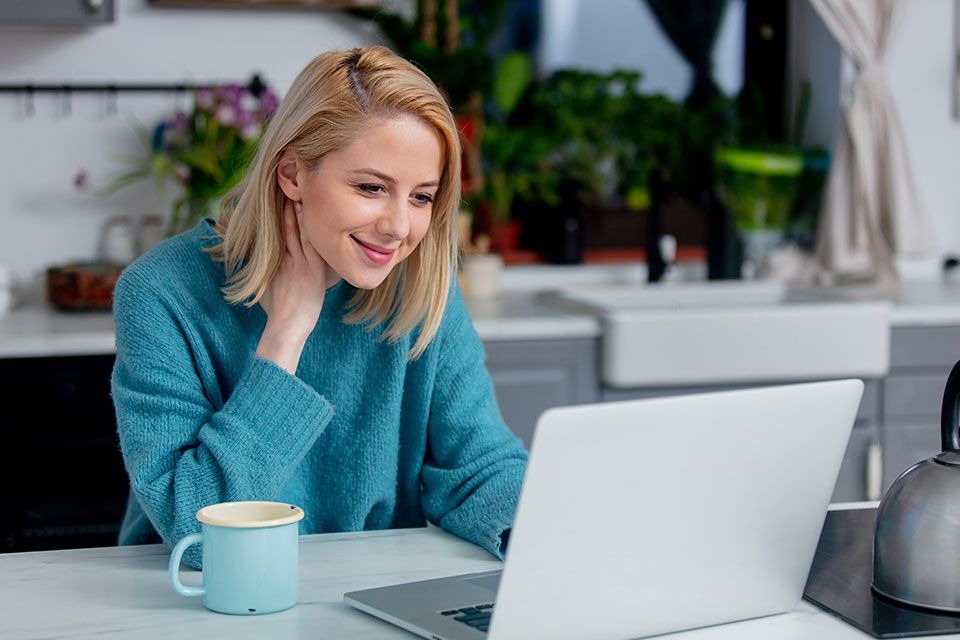Woman working from home