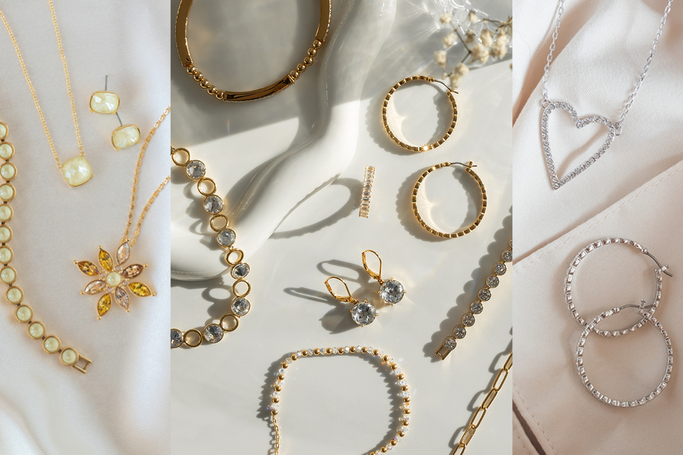 Golden Soft Yellow and Rhodium Jewlery