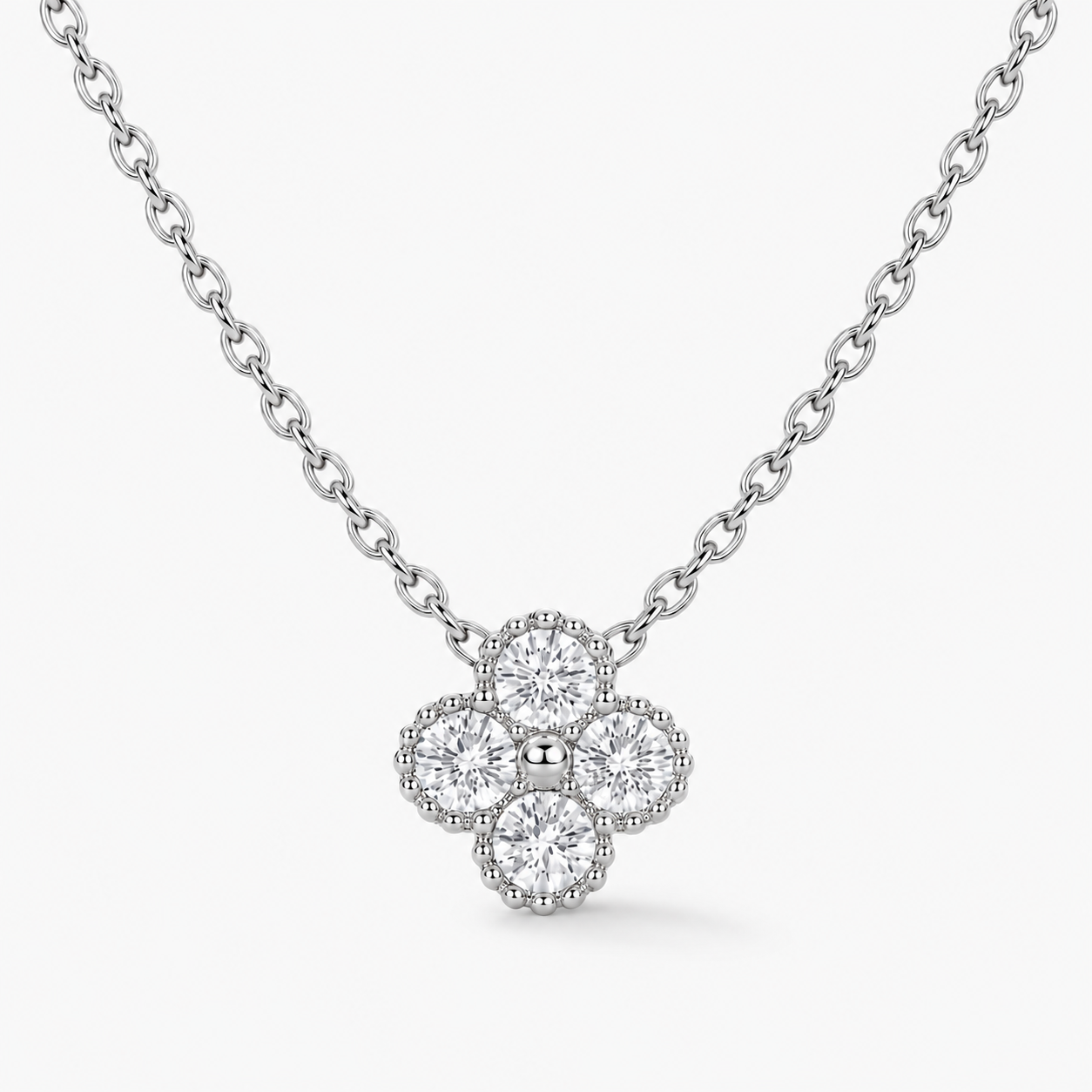 Ophelia Necklace, Rhodium Curbside Necklace, Golden